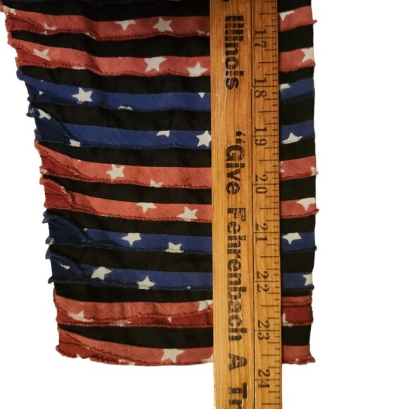 Medium American Flag Striped Jacket Ragged Stars Button-Up Patriotic NDS New Dir - Picture 10 of 12